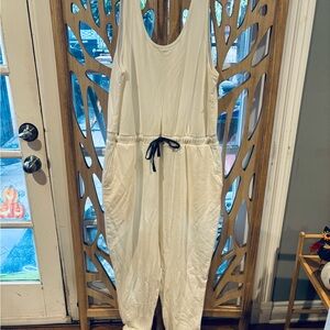 Torrid White Jumpsuit with Black Tie